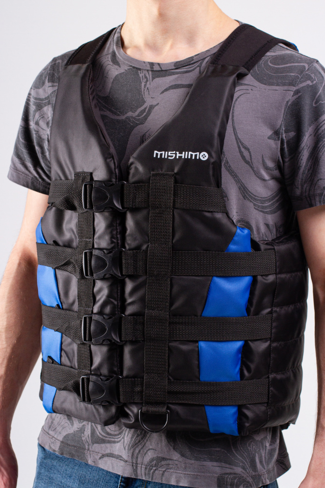 Жилет спасательный MISHIMO PRO Премиум качества Черно-синий в Нефтеюганске