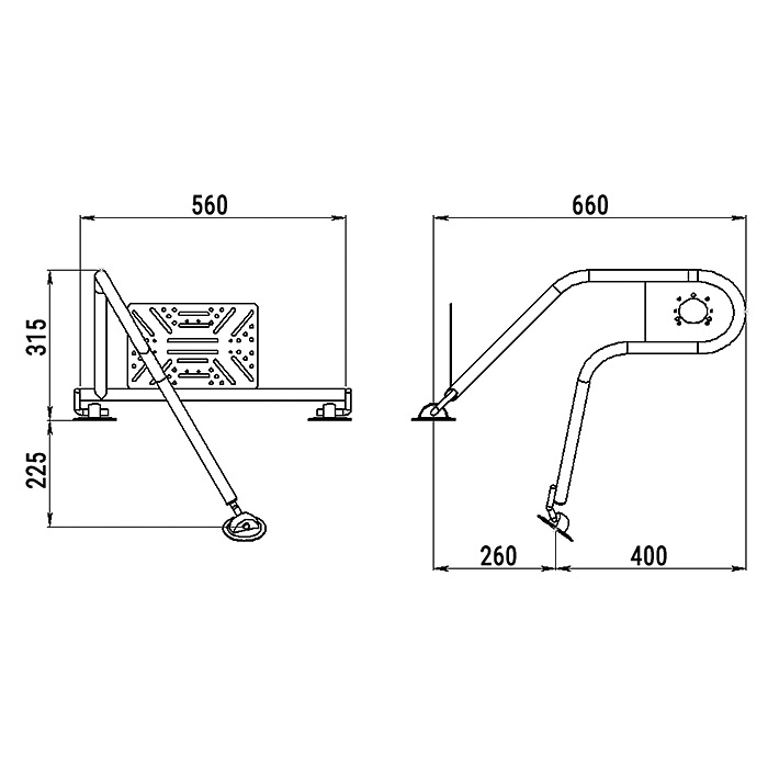 Стойка рулевая с креплением на баллон надувной лодки 25мм в Нефтеюганске
