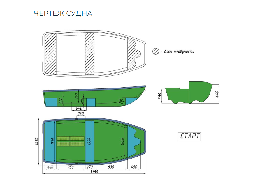 Стеклопластиковая лодка Старт (тримаран) в Нефтеюганске