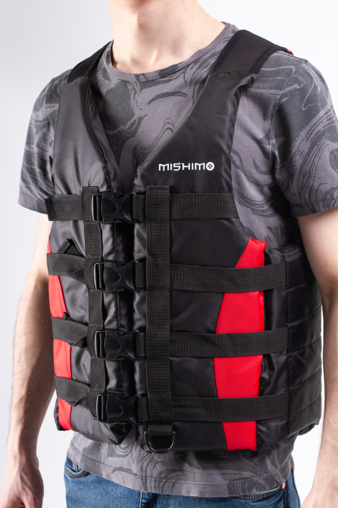 Жилет спасательный MISHIMO PRO Премиум качества Черно-красный в Нефтеюганске