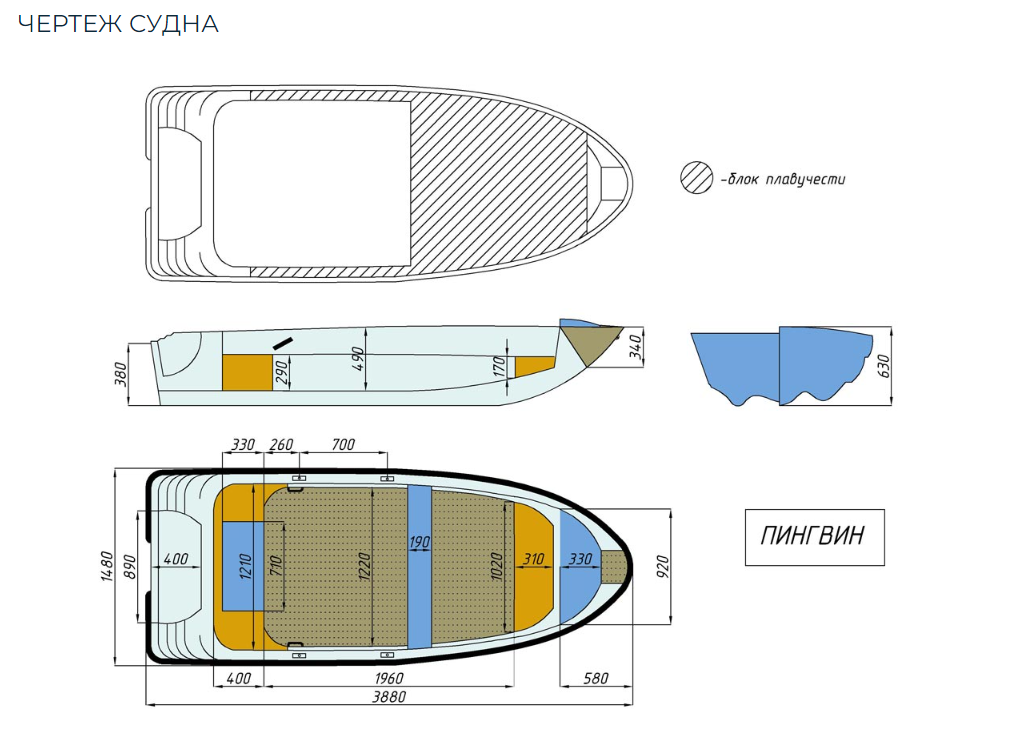 Стеклопластиковая лодка Пингвин (тримаран) в Нефтеюганске