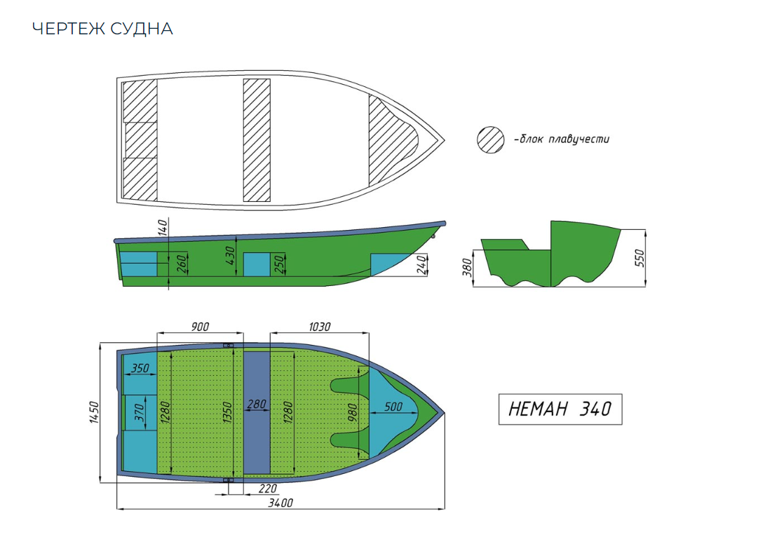 Стеклопластиковая лодка Neman-340 (тримаран) в Нефтеюганске