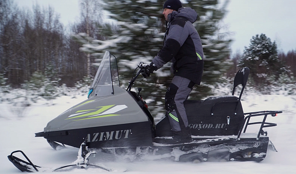 Миниснегоход Бурлак Азимут 20 л.с. , эл.запуск, реверс, тормоз гидравл, капот серый в Нефтеюганске
