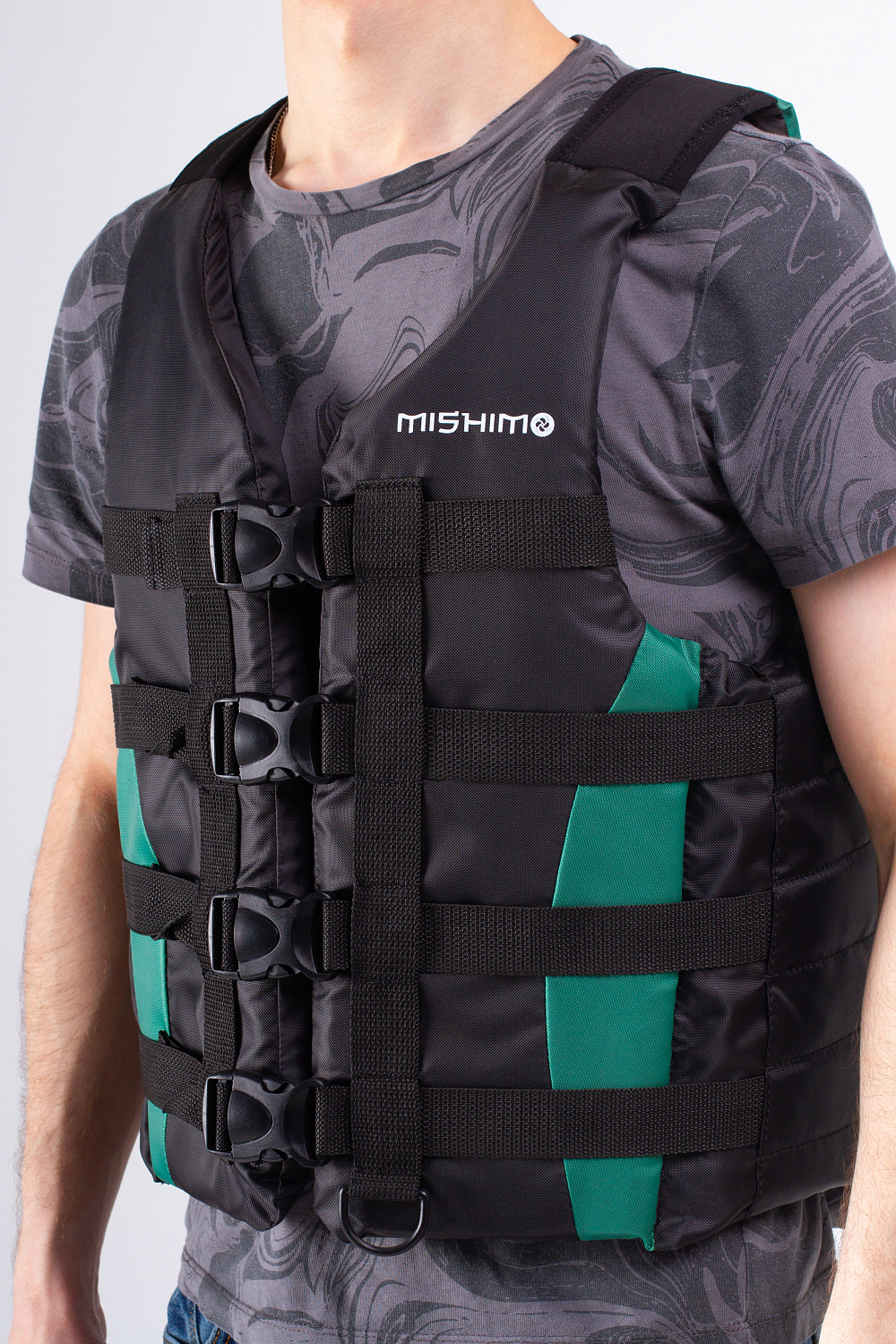 Жилет спасательный MISHIMO PRO Премиум качества Черно-зеленый в Нефтеюганске