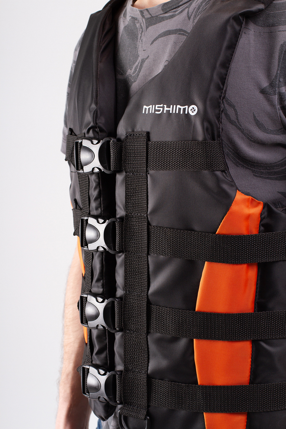 Жилет спасательный MISHIMO PRO Премиум качества Черно-оранжевый в Нефтеюганске