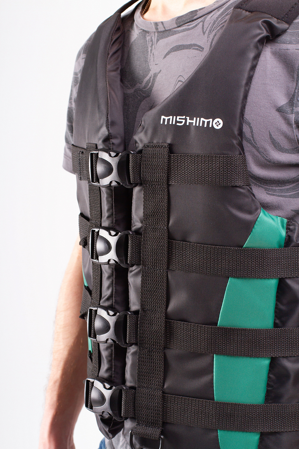 Жилет спасательный MISHIMO PRO Премиум качества Черно-зеленый в Нефтеюганске