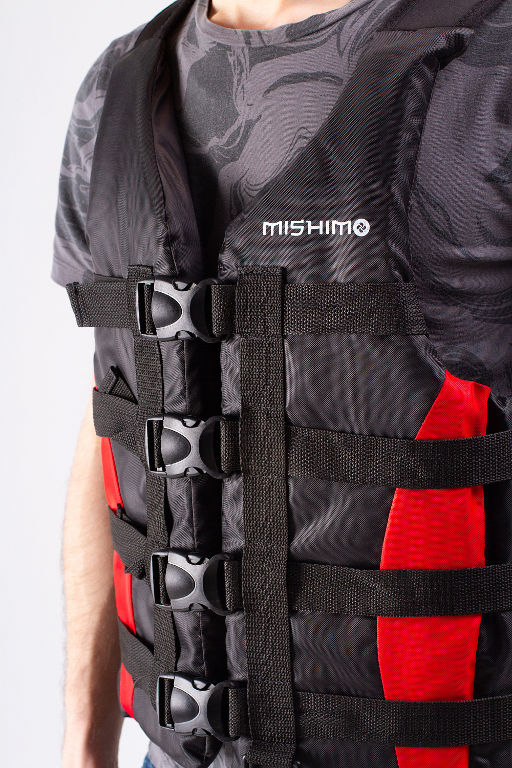 Жилет спасательный MISHIMO PRO Премиум качества Черно-красный в Нефтеюганске